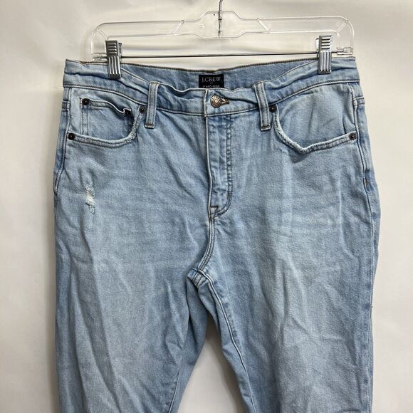 J Crew Womens Mid Rise Skinny Jeans Size 29 Blue Light Was Cotton Blend Denim - Picture 3 of 11